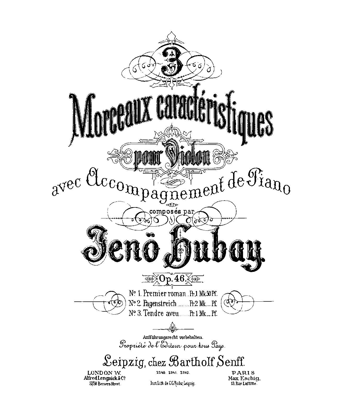 3 Morceaux caractéristiques