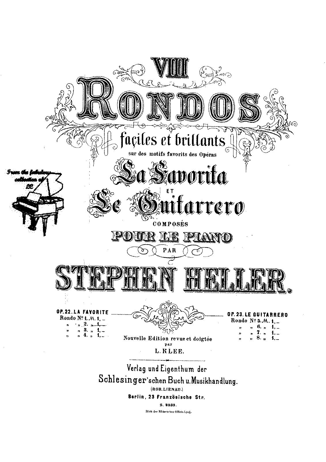 4 Rondos sur des thèmes de l'opéra 'La favorite', Op.22 (Heller ...