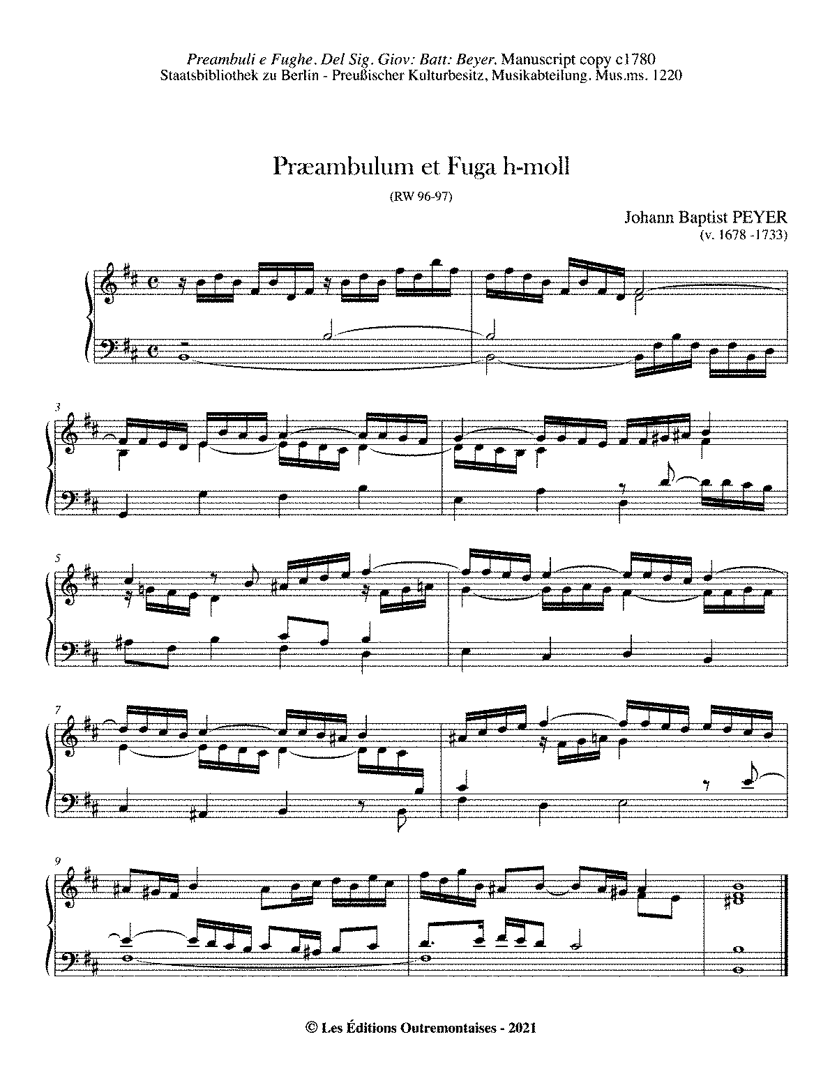 Prelude and Fugue in B minor, RW 96-97 (Peyer, Johann Baptist) - IMSLP