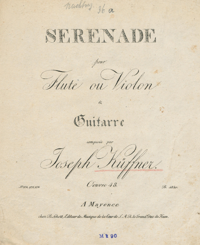 Serenade for Flute or Violin and Guitar