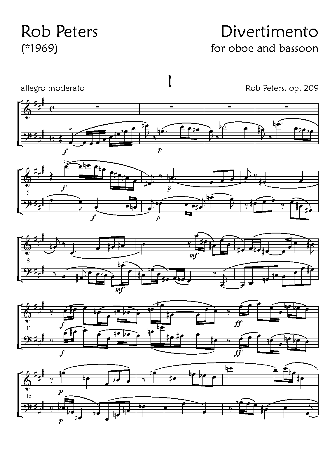 Divertimento for Oboe and Bassoon, Op.209 (Peters, Rob) IMSLP