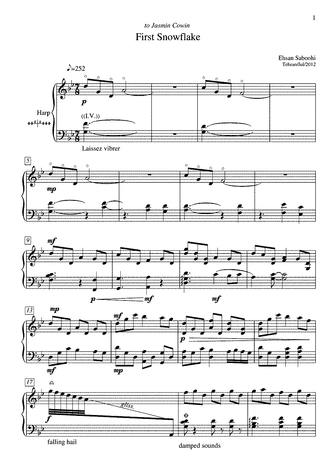 First Snowflake (Saboohi, Ehsan) - IMSLP