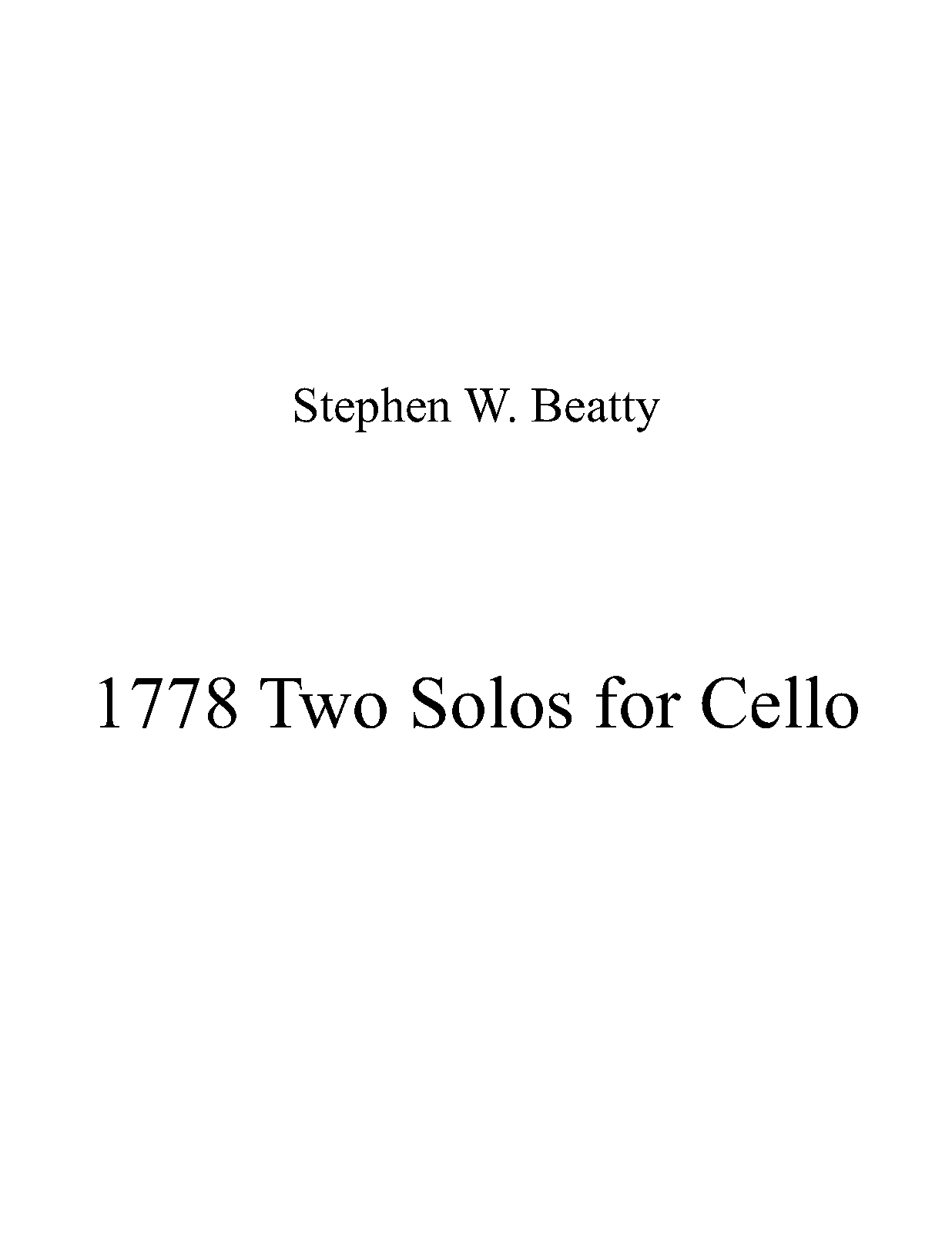 Two Solos for Cello