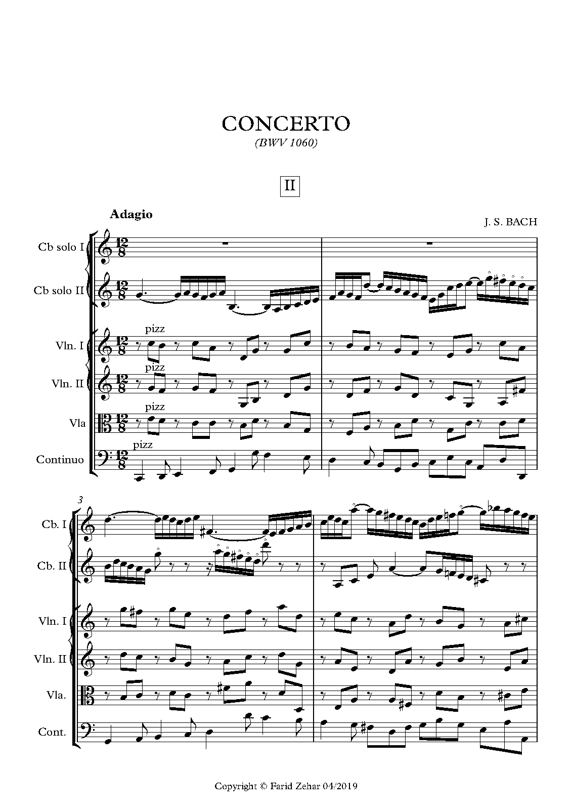 Concerto for Violin and Oboe in C minor, BWV 1060R (Bach, Johann