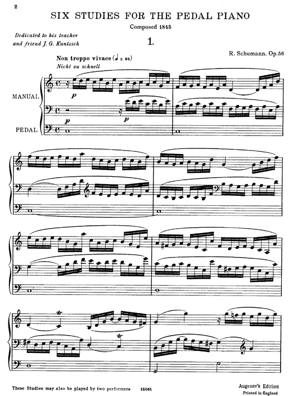 6 Studien in kanonischer Form für Orgel oder Pedalklavier