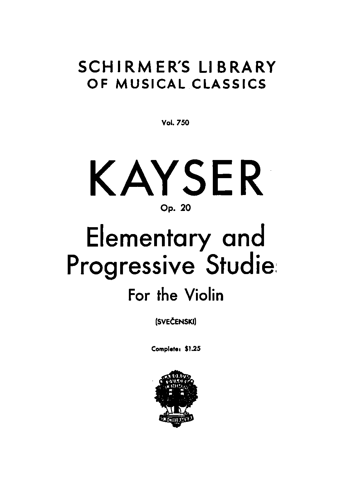 36 Violin Studies, Op.20 (Kayser, Heinrich Ernst) IMSLP Free Sheet