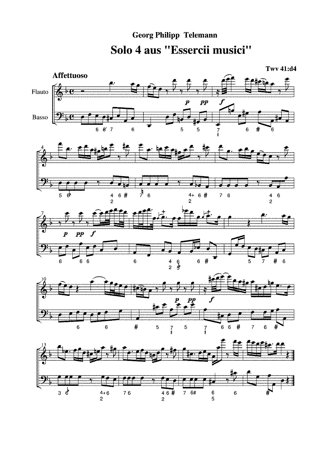 Recorder Sonata, TWV 41:d4 (Telemann, Georg Philipp) - IMSLP