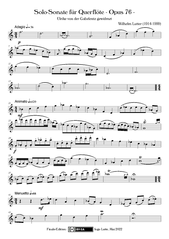 Sonata for Flute Solo, Op.76 (Lutter, Wilhelm) IMSLP