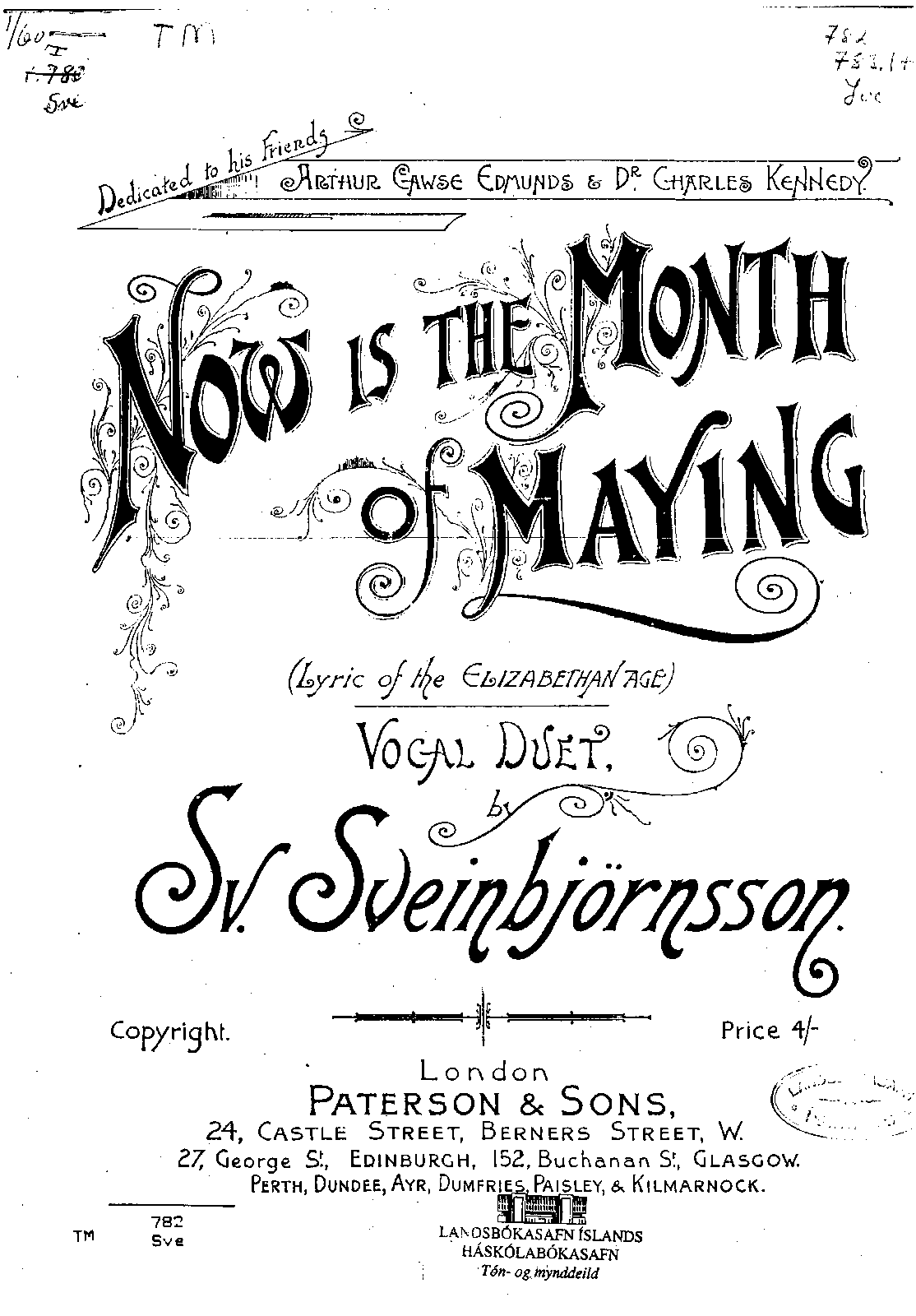 Now is the month of maying sveinbj rn sveinbj rnsson imslp