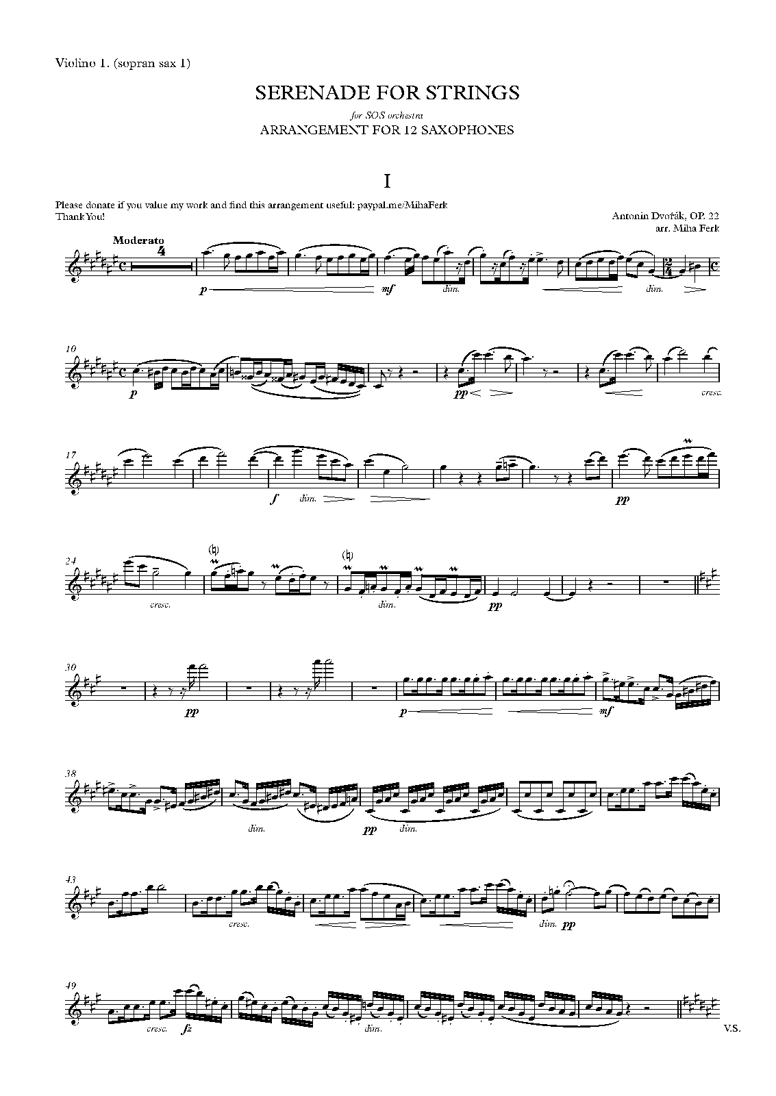 File:PMLP59797-Dvorak Serenade Possible without sopranino - Violino 1. (sopran sax 1).pdf