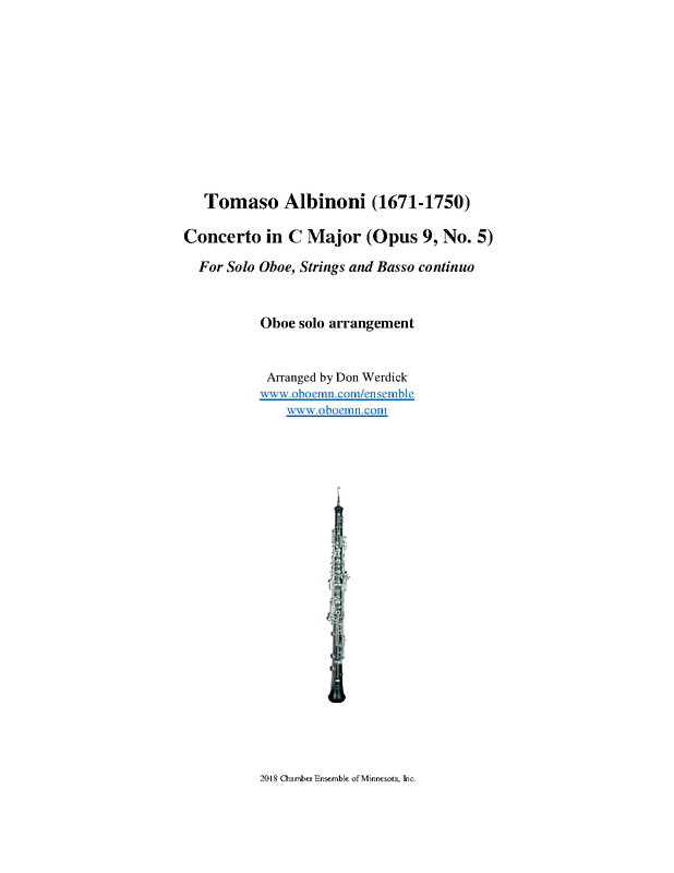 Oboe Concerto in C major, Op.9 No.5 (Albinoni, Tomaso) IMSLP