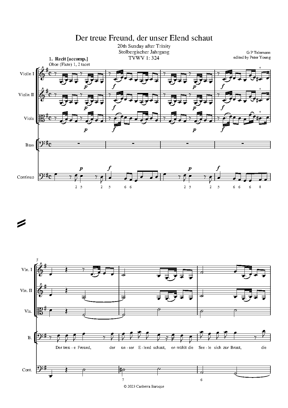 Der treue Freund, der unser Elend schaut, TWV 1:324