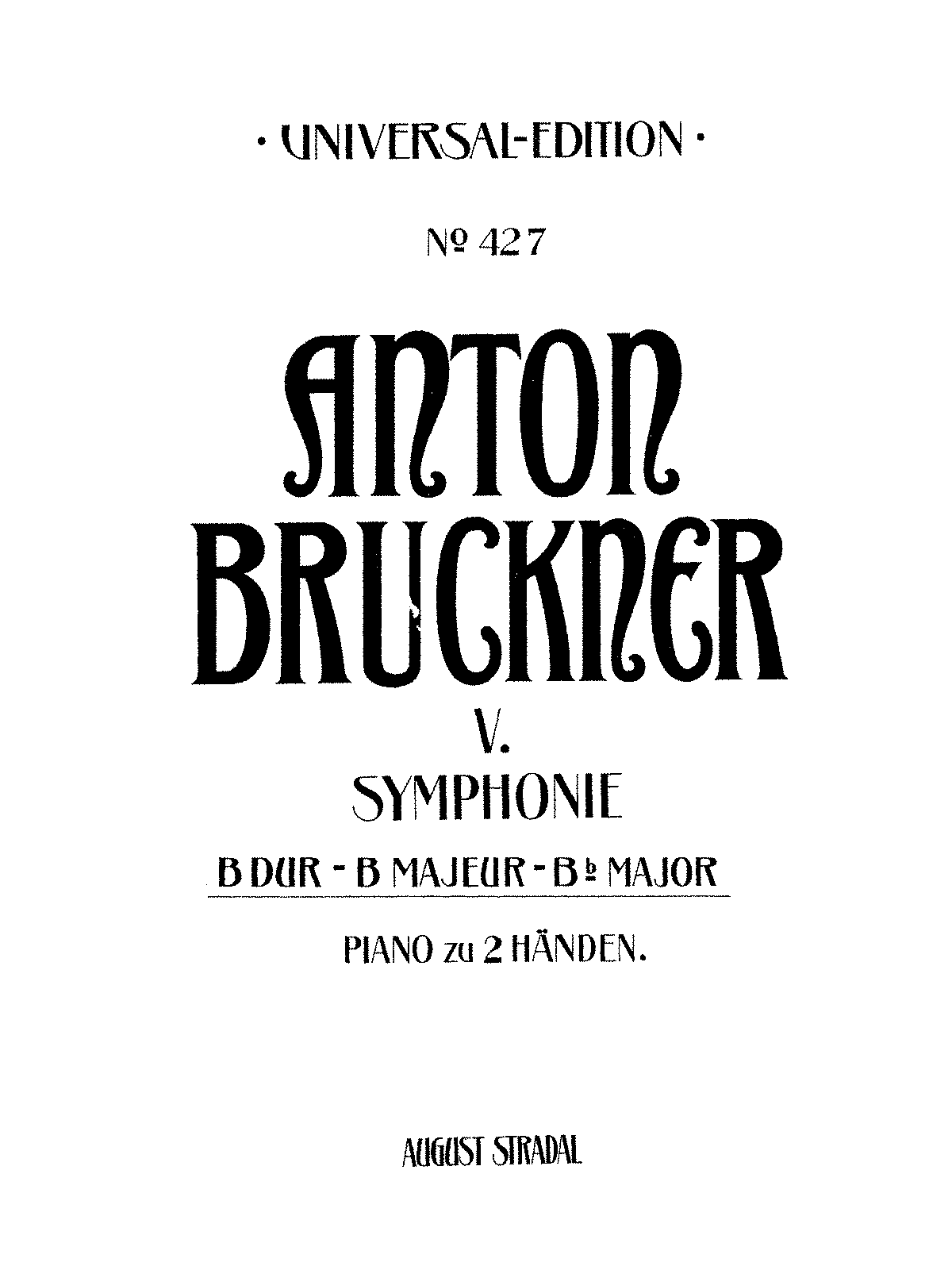 Symphony No.5 In B-flat Major, WAB 105 (Bruckner, Anton) - IMSLP: Free ...