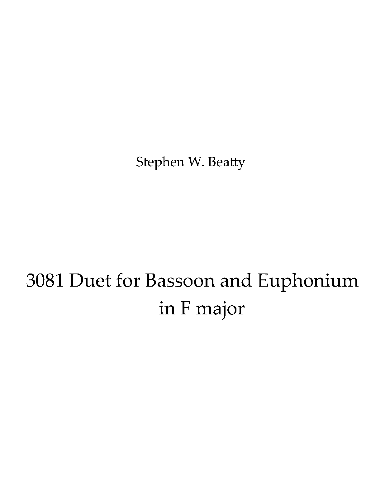 Duet for Bassoon and Euphonium in D minor, Op.3082 (Beatty, Stephen W