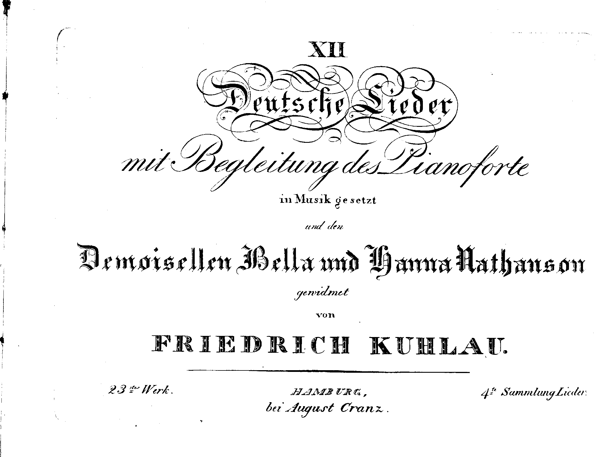 12 German Songs, Op.23 (Kuhlau, Friedrich) IMSLP