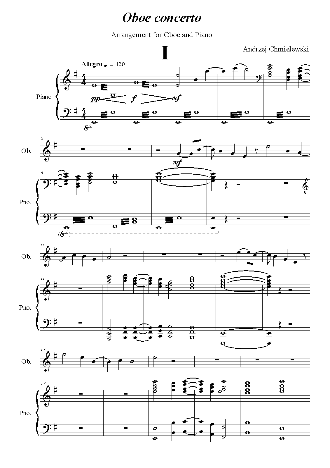 Oboe Concerto (Chmielewski, Andrzej) IMSLP Free Sheet Music PDF Download
