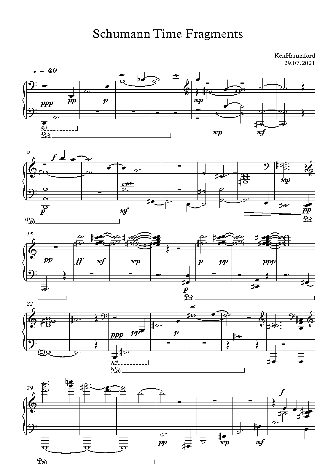 Schumann Time Fragments (Hannaford, Ken) IMSLP