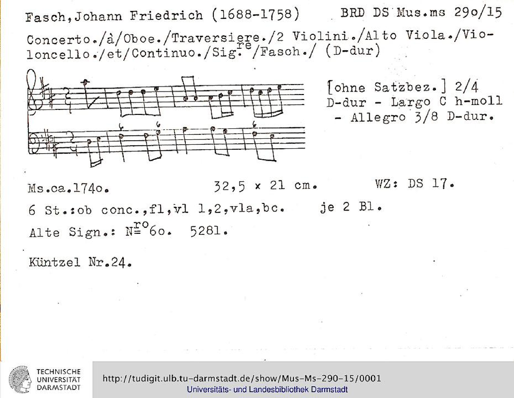 Concerto for Flute and Oboe, FaWV LD11 (Fasch, Johann Friedrich) IMSLP