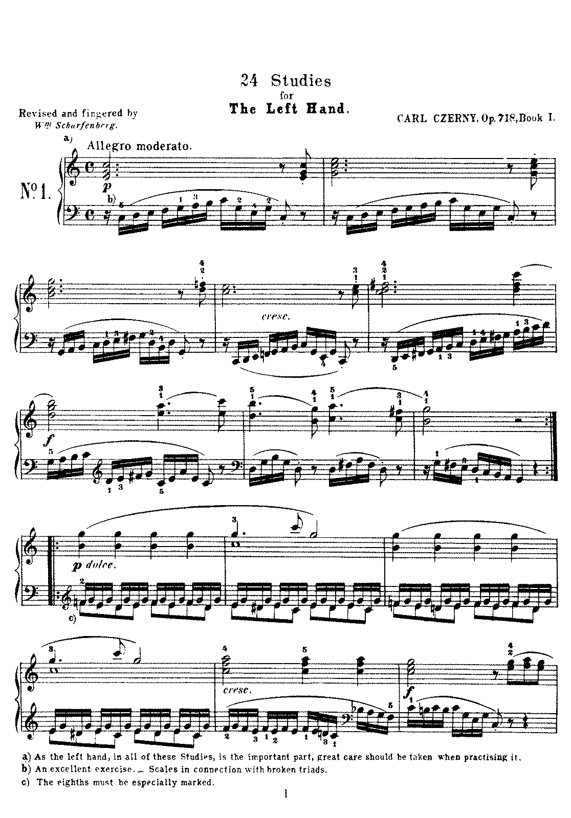 to 1 pdf png 2 Left the Studies Hand, (Czerny, for 24 Piano Op.718 Carl