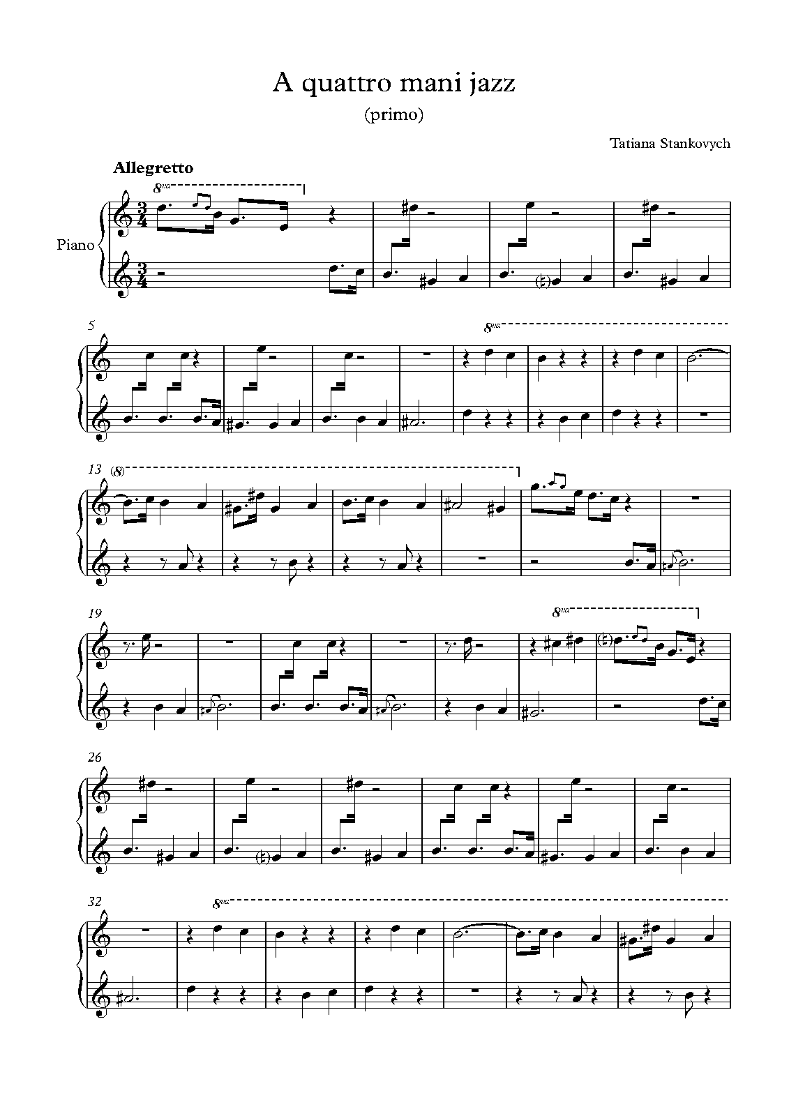 A quattro mani jazz (Stankovych, Tatiana) IMSLP