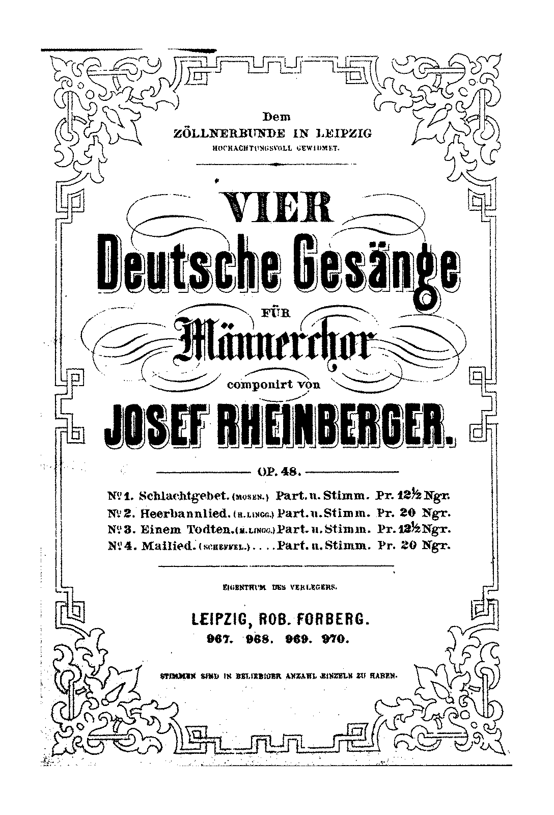 4 Deutsche Gesänge, Op.48 (Rheinberger, Josef Gabriel) - IMSLP