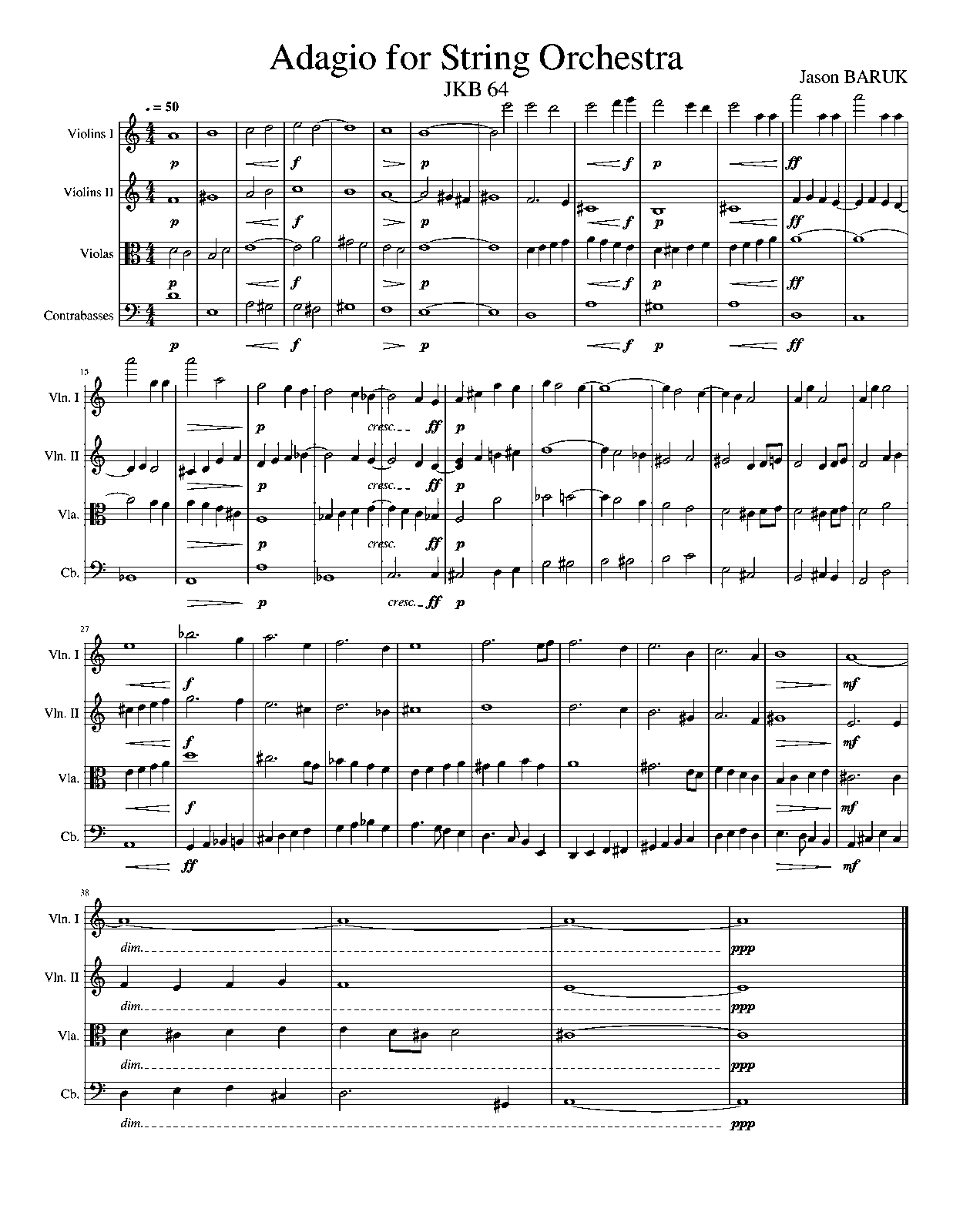 Adagio for String Orchestra, JKB 64 (Baruk, Jason) IMSLP