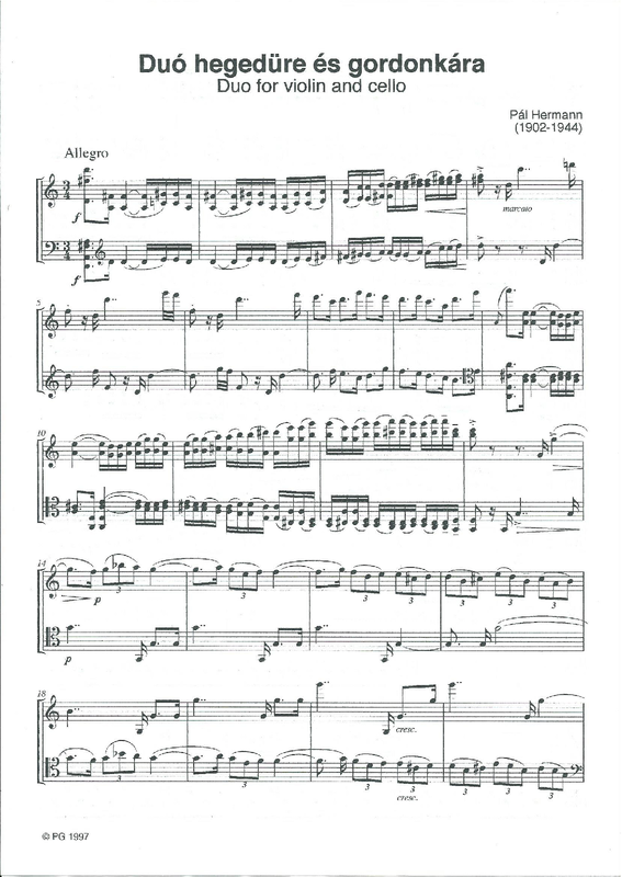 Duo for Violin and Cello, 1 (Hermann, Pál) IMSLP
