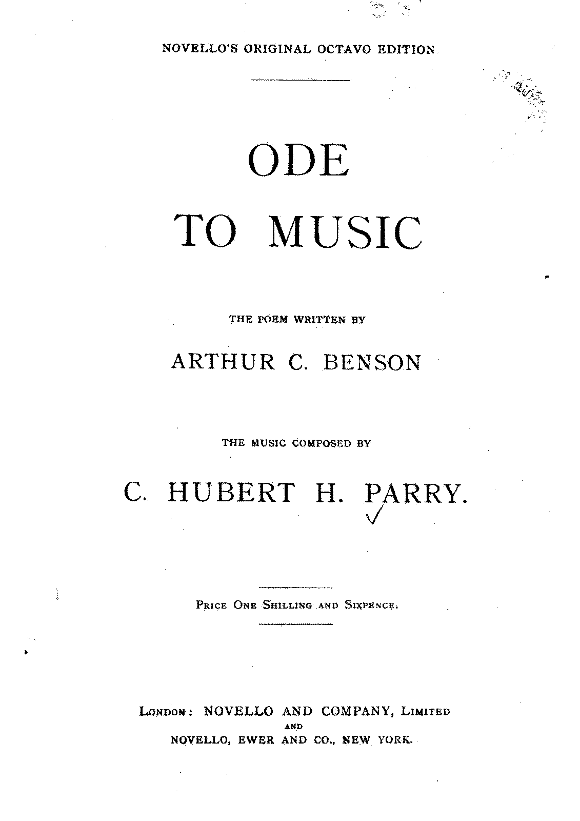 Ode to Music (Parry, Charles Hubert Hastings) - IMSLP