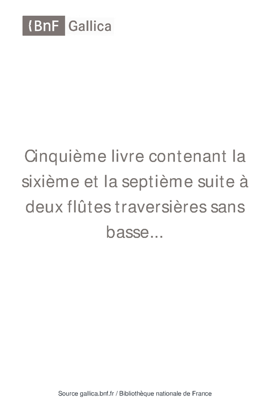 2 Suites à 2 flûtes traversières sans basse, Livre 5