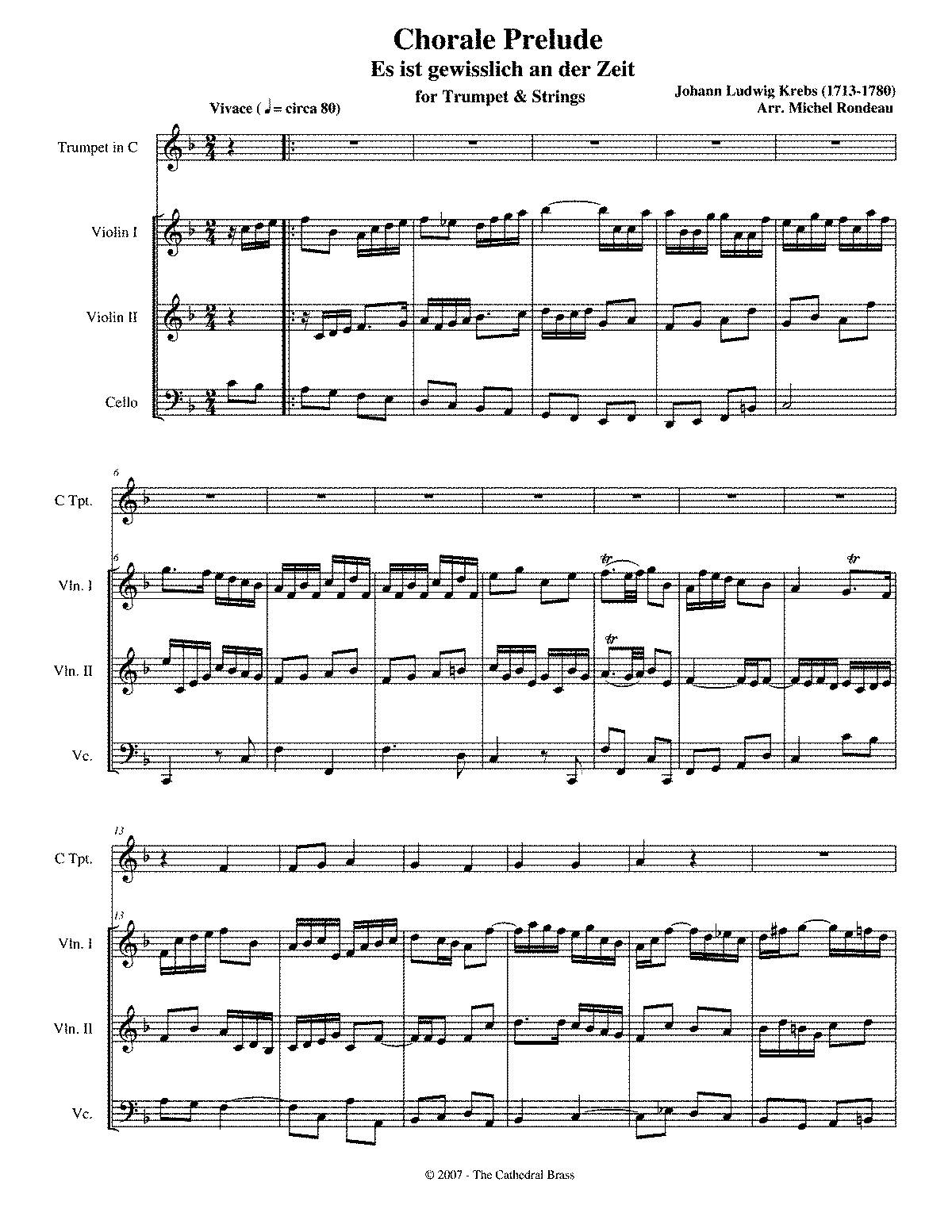 Es ist gewisslich an der Zeit, Krebs-WV 700 (Krebs, Johann Ludwig) - IMSLP