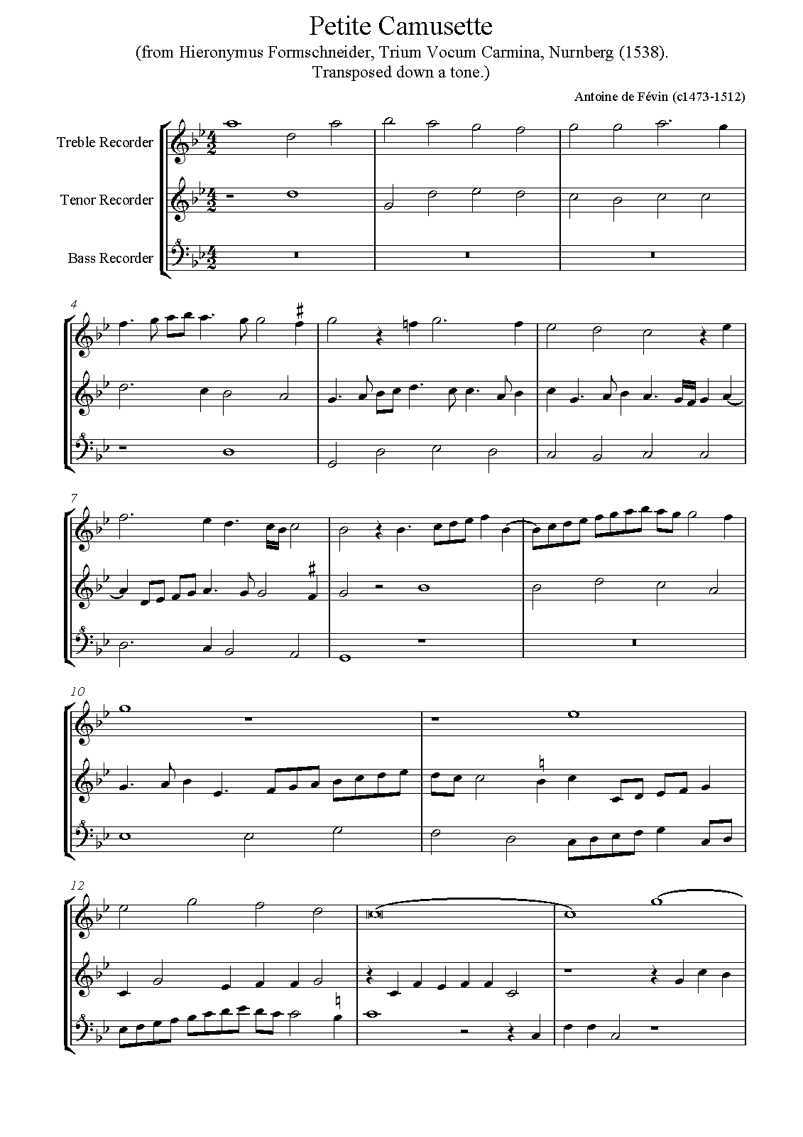 Petite Camusette (Févin, Antoine de) IMSLP