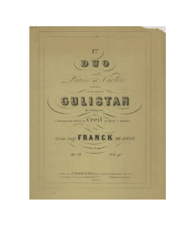 1er Duo pour piano et violon concertans