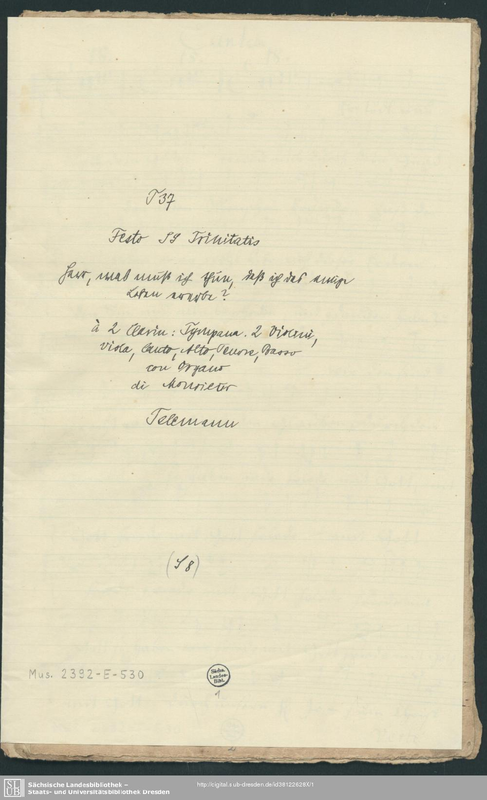 Herr was muß ich tun daß ich das ewige Leben erbe, TWV 1:775