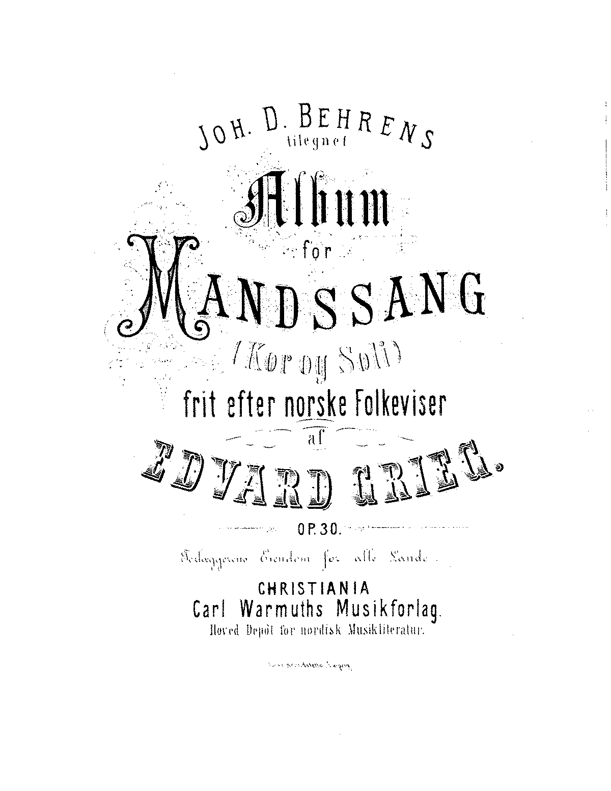 Album for Mandssang, Op.30 (Grieg, Edvard) - IMSLP: Free Sheet Music ...