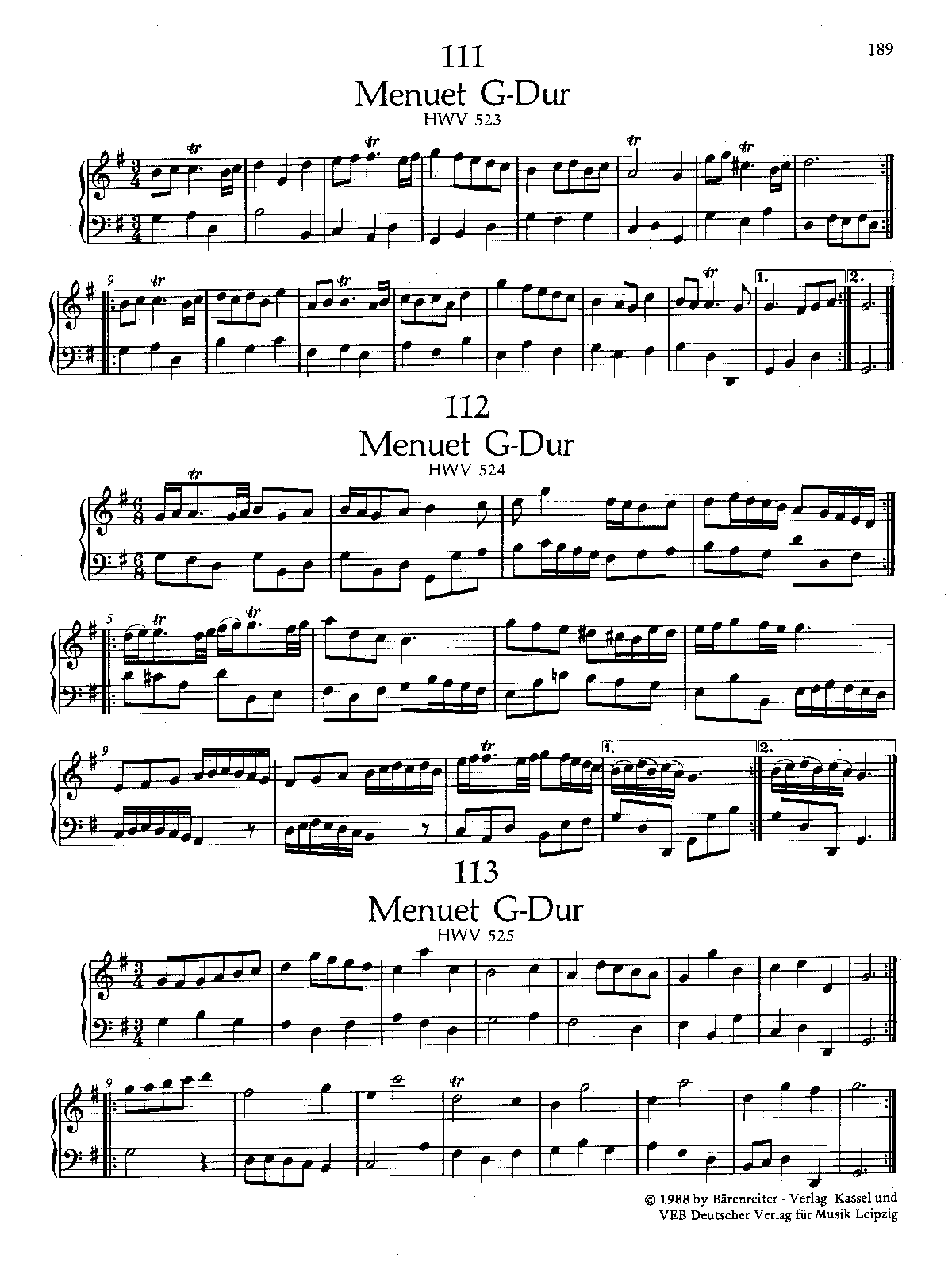 Minuet in G major, HWV 523