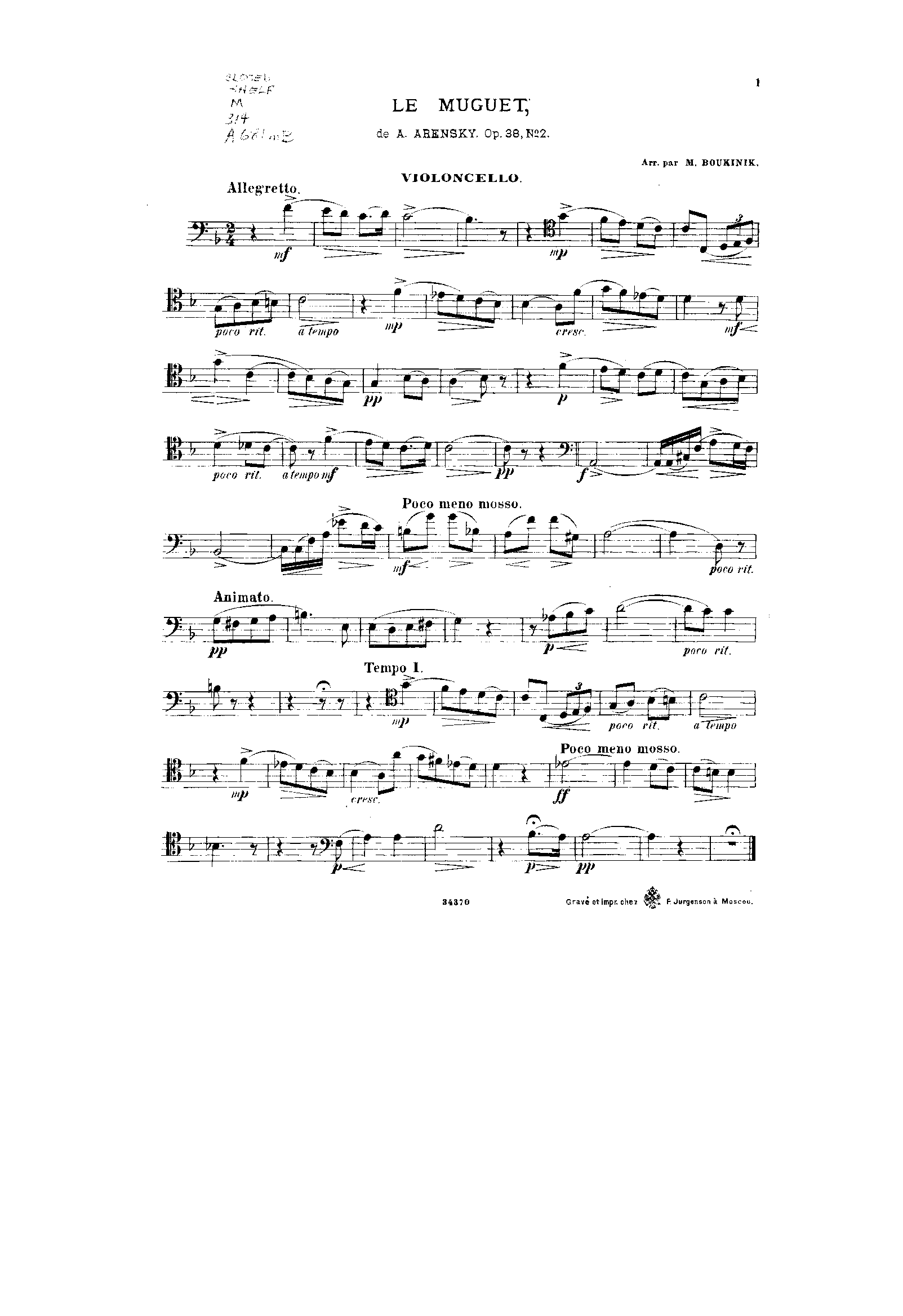 File:PMLP18138-Arensky - La Muguet, Op38 No2 transcr for Piano Trio (Boukinik) cello.pdf