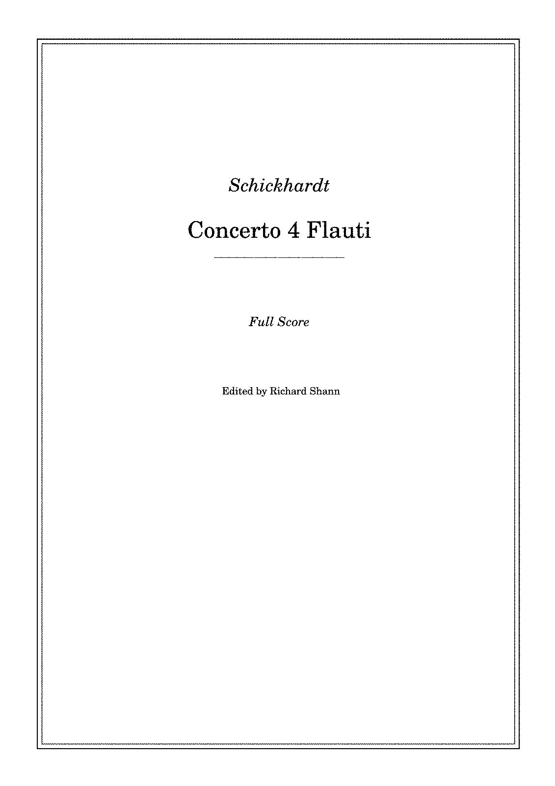 Concerto for 4 Recorders and Continuo in G major, Op.19 No.3 ...