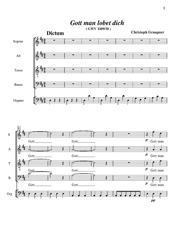 Gott man lobet dich in der Stille, GWV 1109∕30 (Graupner, Christoph