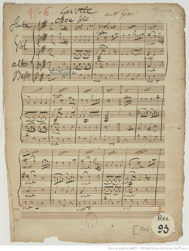 Gavotte in D major for Flute, Oboe and Strings (Gossec, François Joseph