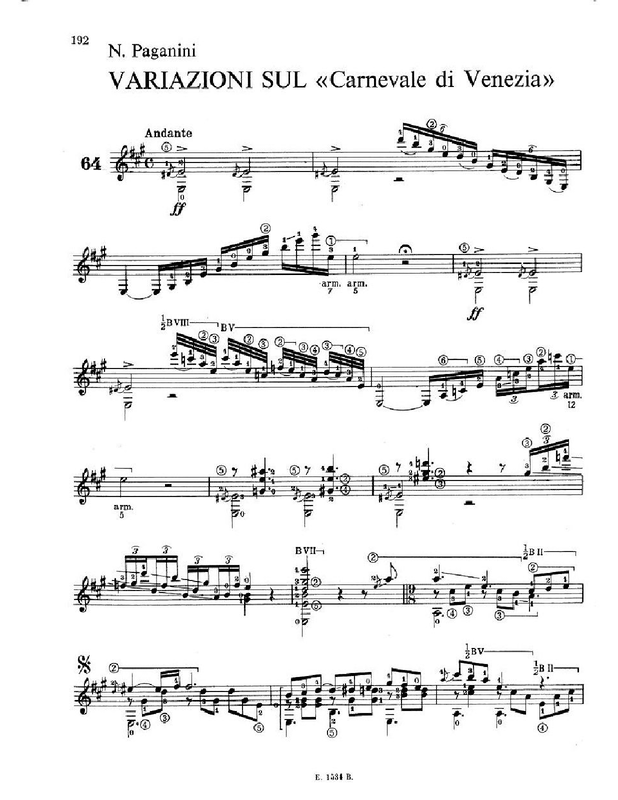 Variaciones sobre el Carnaval de Venecia de Paganini (Tárrega, Francisco) IMSLP Variaciones sobre el Carnaval de Venecia de Paganini (Tárrega, Francisco) IMSLP