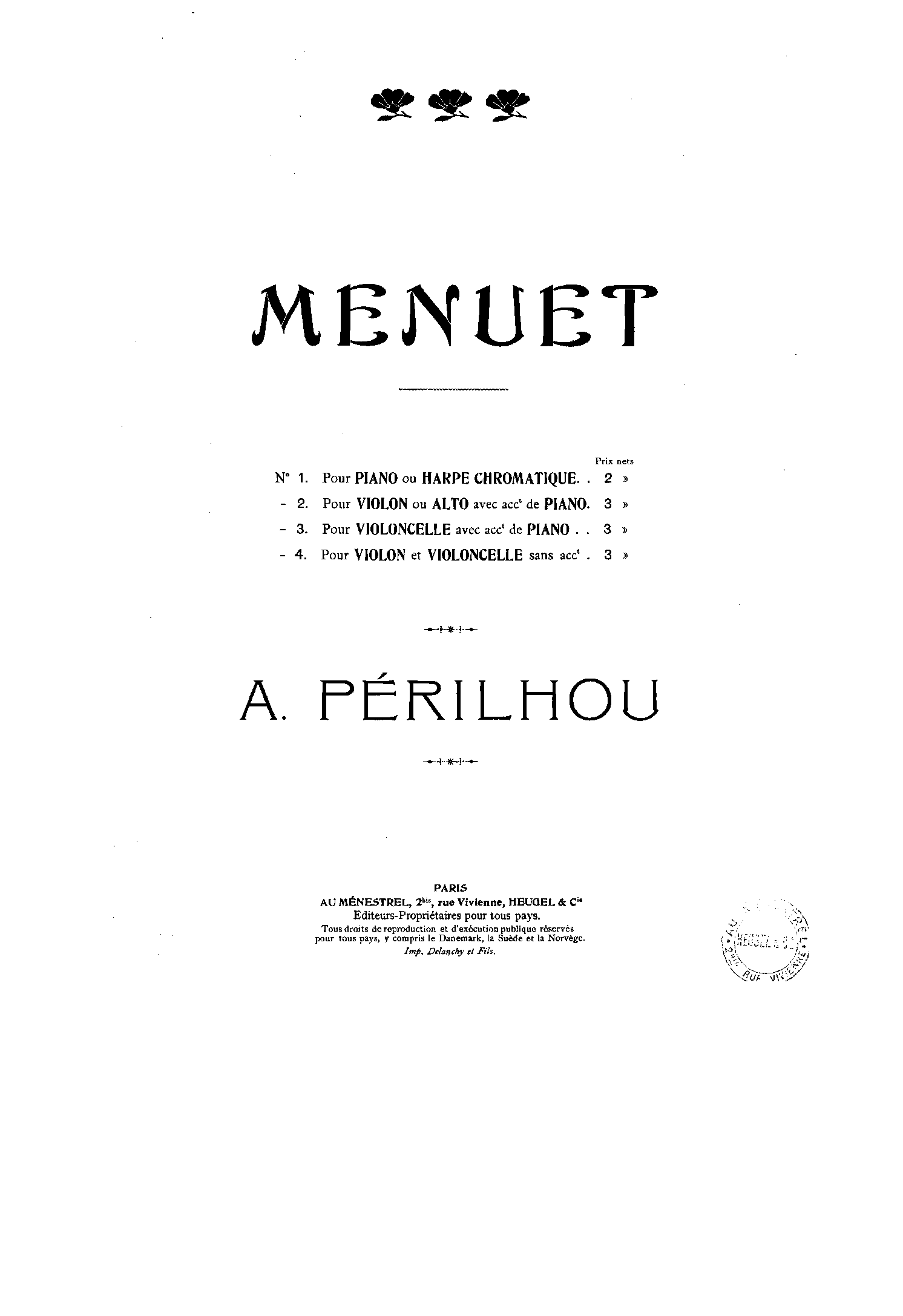 Menuet No.4 (Périlhou, Albert) IMSLP