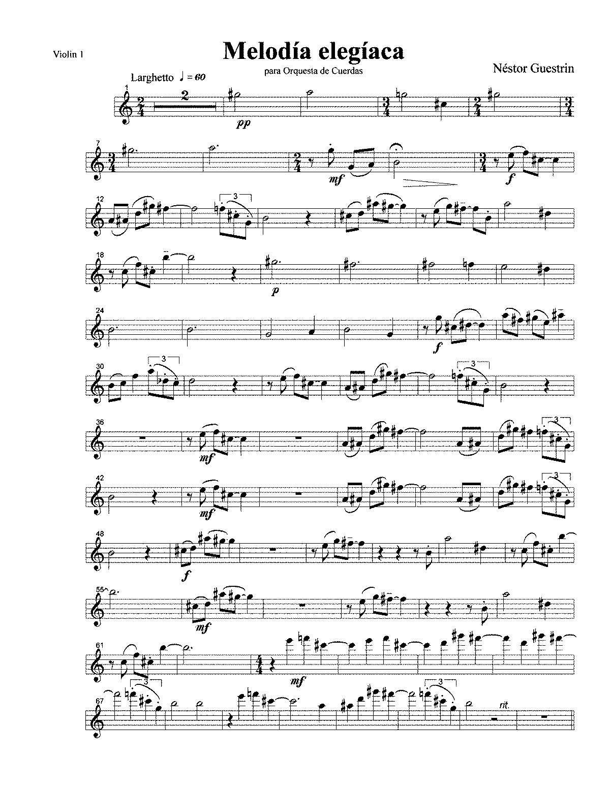 Melodía Elegíaca (Guestrin, Néstor) - IMSLP