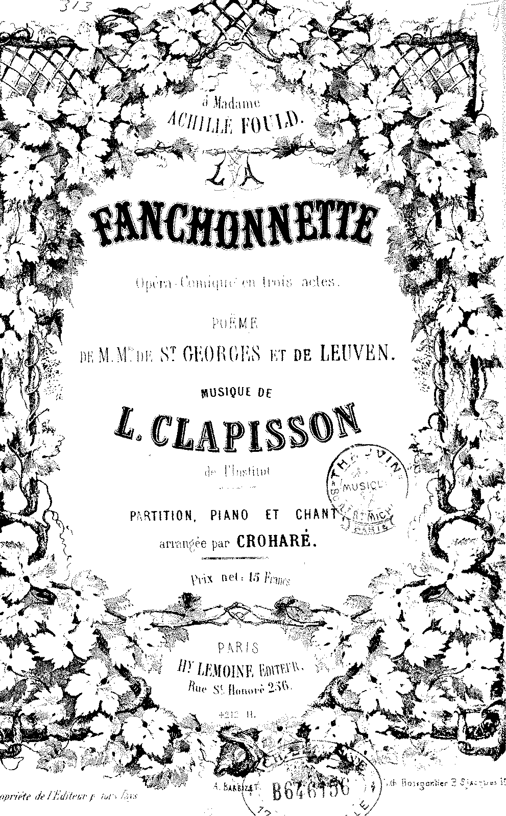 La Fanchonnette (Clapisson, Louis) - IMSLP