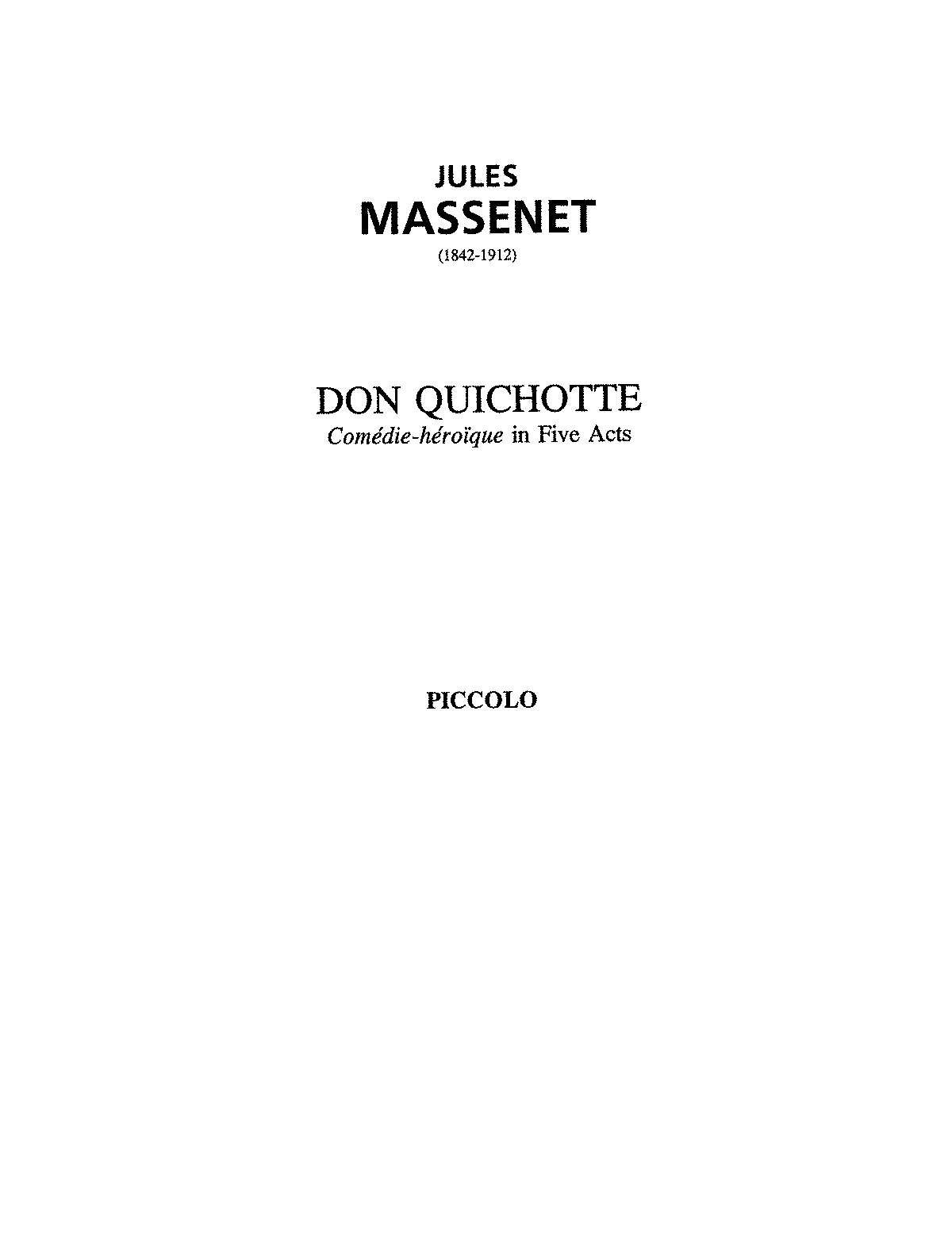 Don Quichotte (Massenet, Jules) - IMSLP