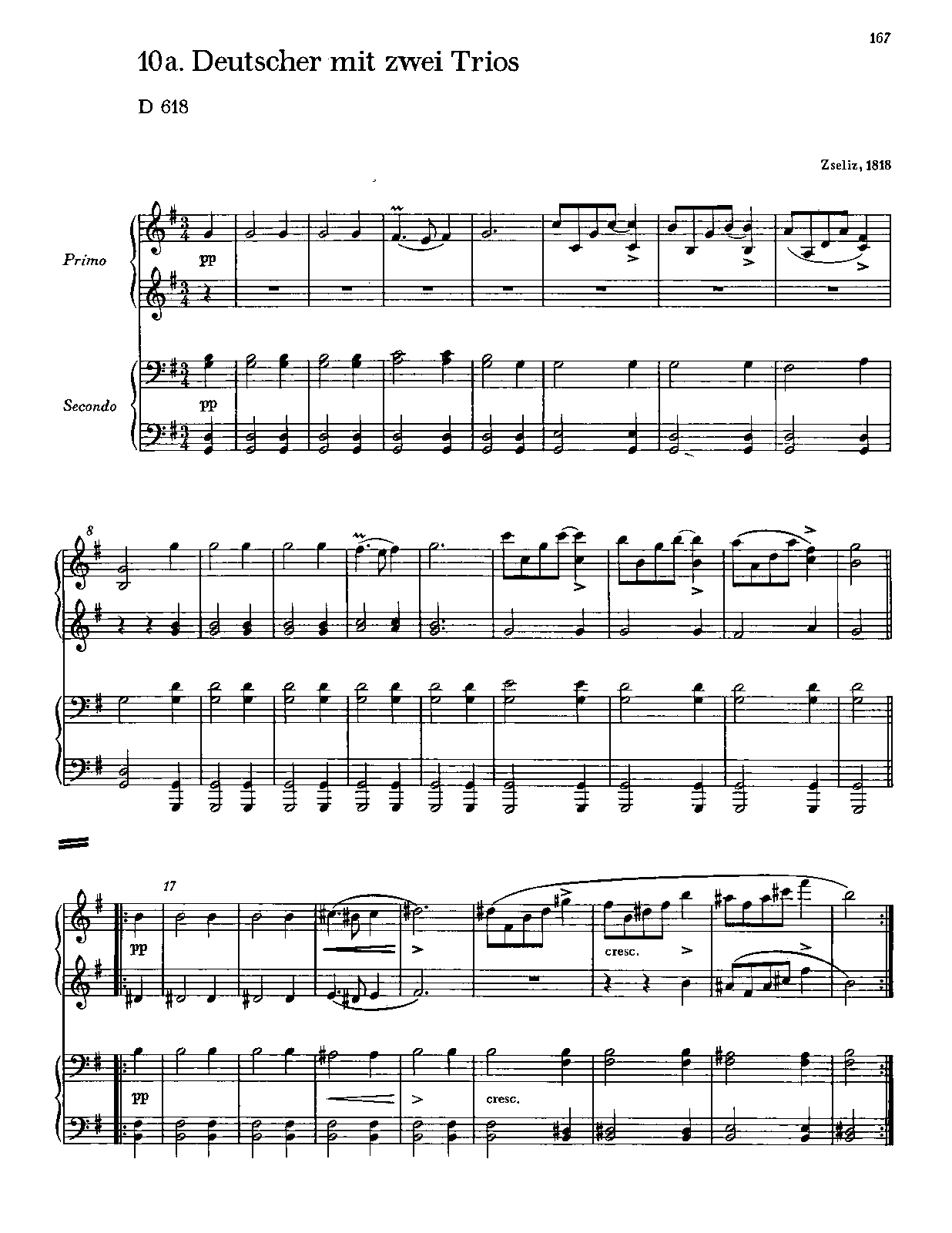 German Dance in G major with 2 Trios and 2 Ländler in E major