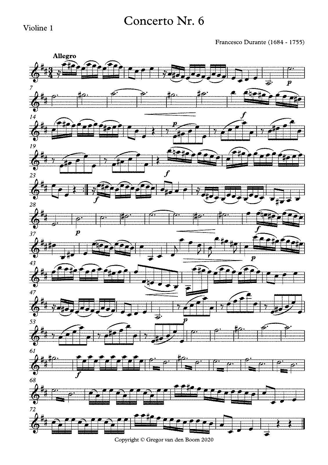 Concerto No.6 in A major (Durante, Francesco) - IMSLP