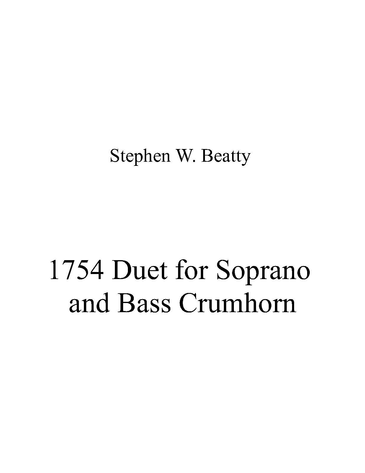 Duet for Soprano and Bass Crumhorn, Op.1754 (Beatty, Stephen W.) IMSLP