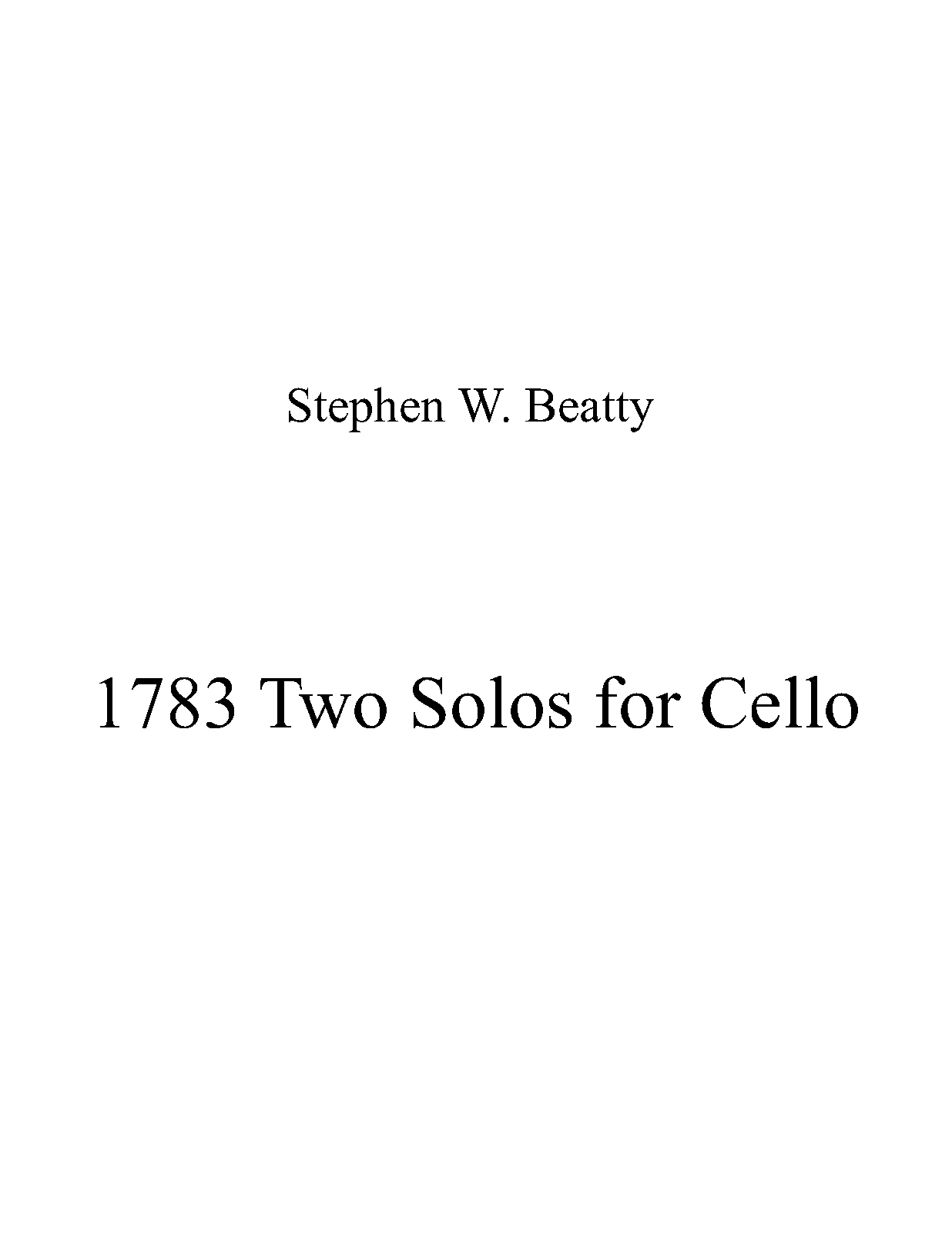 Two Solos for Cello