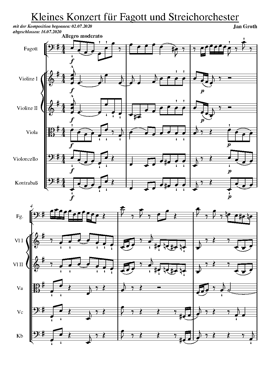 Kleines Konzert for Bassoon and Strings (Groth, Jan) IMSLP