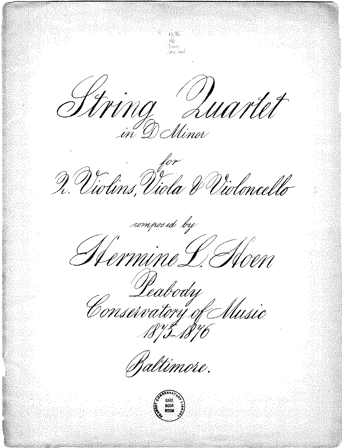 String Quartet in D minor (Hoen, Hermine L.) - IMSLP